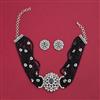American Diamond Choker Necklace with Rhodium Plating