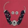 American Diamond Choker Necklace with Rhodium Plating