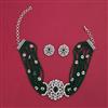 American Diamond Choker Necklace with Rhodium Plating