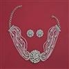 American Diamond Choker Necklace with Rhodium Plating