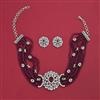 American Diamond Choker Necklace with Rhodium Plating