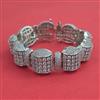 American Diamond Openable Bracelet with Rhodium Plating 2 Tone Plating