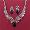 American Diamond Choker Necklace with Rhodium Plating