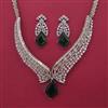 American Diamond Choker Necklace with Rhodium Plating