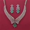 American Diamond Choker Necklace with Rhodium Plating