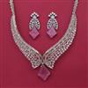 American Diamond Choker Necklace with Rhodium Plating