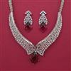 American Diamond Choker Necklace with Rhodium Plating