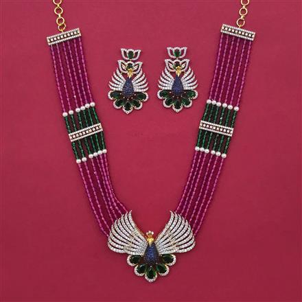 American Diamond Birds Necklace with 2 Tone Plating