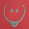 American Diamond Classic Pendant Set with Rhodium Plating 2 Tone Plating