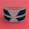 American Diamond Broad Kada with Rhodium Plating