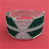 American Diamond Broad Kada with Rhodium Plating