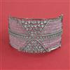 American Diamond Broad Kada with Rhodium Plating