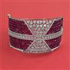 American Diamond Broad Kada with Rhodium Plating