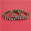American Diamond 2 Pc Classic Bangles with Mehndi Plating