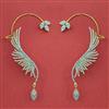 American Diamond Earcuff with Rhodium Plating 2 Tone Plating Mehndi Plating