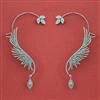 American Diamond Earcuff with Rhodium Plating 2 Tone Plating Mehndi Plating
