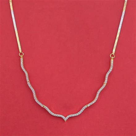 American Diamond Delicate Chain with Rhodium Plating 2 Tone Plating Mehndi Plating