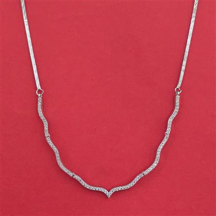 American Diamond Delicate Chain with Rhodium Plating 2 Tone Plating Mehndi Plating