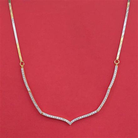 American Diamond Delicate Chain with Rhodium Plating 2 Tone Plating Mehndi Plating