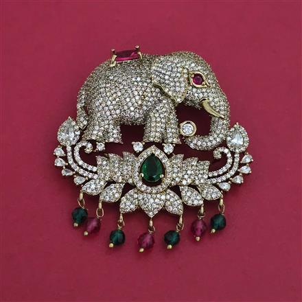 American Diamond Classic Brooch with Carat Plating