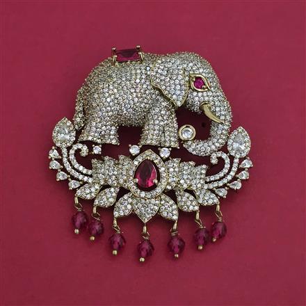 American Diamond Classic Brooch with Carat Plating