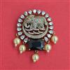 American Diamond Classic Brooch with Mehndi Plating