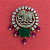 American Diamond Classic Brooch with Mehndi Plating