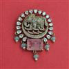 American Diamond Classic Brooch with Mehndi Plating