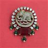 American Diamond Classic Brooch with Mehndi Plating