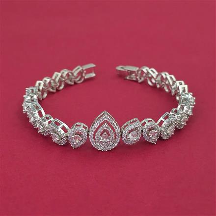 American Diamond Classic Bracelet with Rhodium Plating