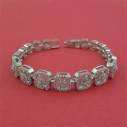 American Diamond Classic Bracelet with Rhodium Plating