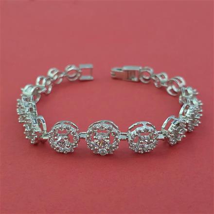 American Diamond Classic Bracelet with Rhodium Plating