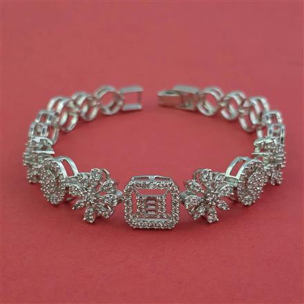 American Diamond Classic Bracelet with Rhodium Plating