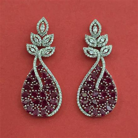 American Diamond Classic Earring with Rhodium Plating