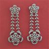American Diamond Long Earring with Rhodium Plating