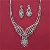 American Diamond Classic Necklace with Rhodium Plating