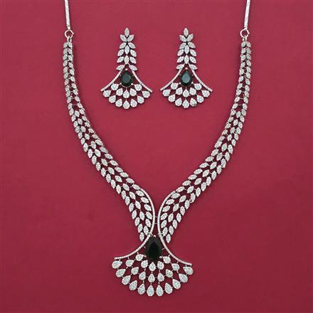 American Diamond Classic Necklace with Rhodium Plating