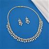 American Diamond Delicate Necklace With Gold Plating Rhodium Plating
