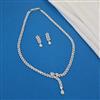 American Diamond Layered Necklace With Gold Plating Rhodium Plating