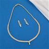 American Diamond Delicate Necklace With Gold Plating Rhodium Plating