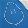 American Diamond Delicate Necklace With Gold Plating Rhodium Plating