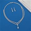 American Diamond Layered Necklace With Gold Plating Rhodium Plating