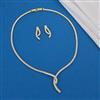American Diamond Delicate Necklace With Gold Plating Rhodium Plating