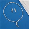 American Diamond Delicate Necklace With Gold Plating Rhodium Plating