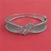 American Diamond Openable kada with Rhodium Plating 2 Tone Plating Mehndi Plating