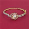 American Diamond Pearl Kada with Rhodium Plating 2 Tone Plating Mehndi Plating