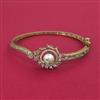 American Diamond Pearl Kada with Rhodium Plating 2 Tone Plating Mehndi Plating