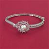 American Diamond Pearl Kada with Rhodium Plating 2 Tone Plating Mehndi Plating