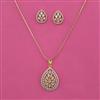 American Diamond Classic Pendant Set with 2 Tone Plating