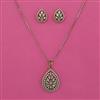 American Diamond Classic Pendant Set with Mehndi Plating